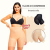 Faja de alta compresión vista de frente, ideal para moldear abdomen y cintura